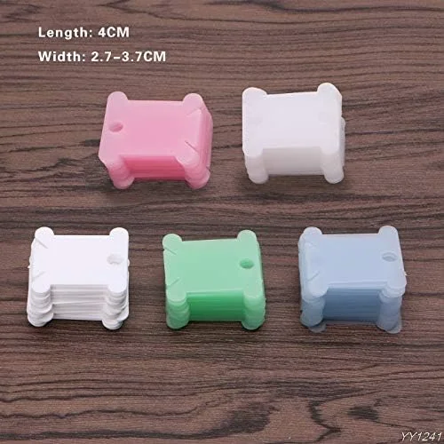 100 عدد قرقره نخ دندان پلاستیکی، کارت قرقره نخ دندان، نگهدارنده و سازمان دهنده نخ