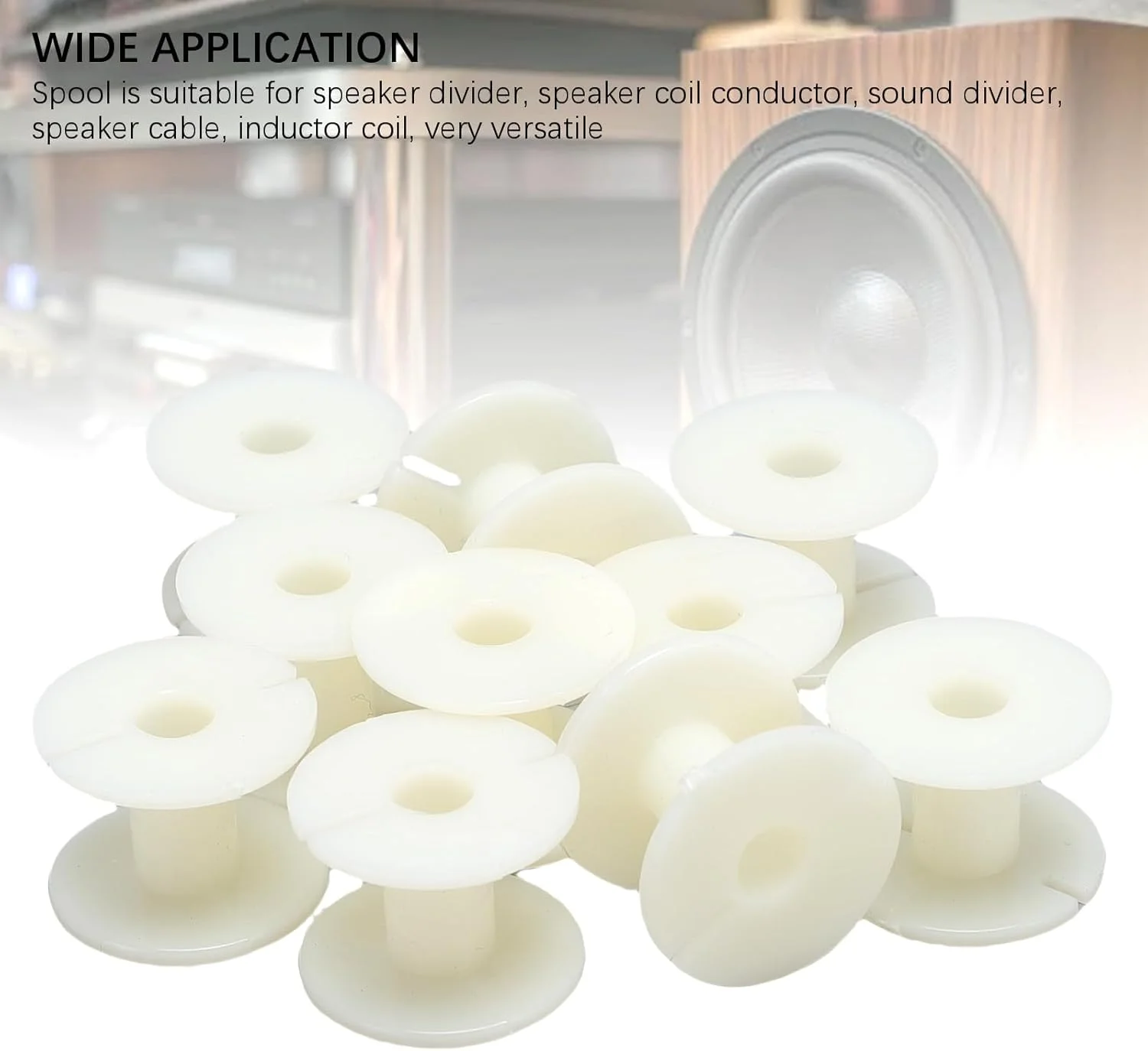 20 عدد قرقره خالی 21 میلی متری، بوبین سیم پلاستیکی برای زنجیر، نخ های قلاب بافی، سازمان دهنده سیم ها، قرقره های سیم پیچ بلندگو برای سیم های تقسیم کننده فرکانس بلندگو، سیم پیچ القایی