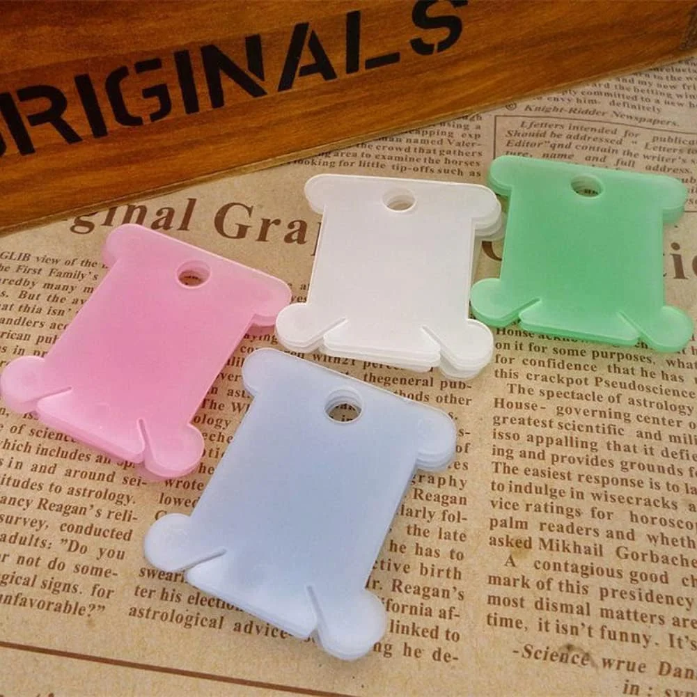 100 عدد ماسوره پلاستیکی گلدوزی، ماسوره های نخ دندان رنگارنگ، ماسوره های کوک متقاطع، نگهدارنده های سازمان دهنده نخ، کارت های نخ گلدوزی، کیت های خیاطی DIY