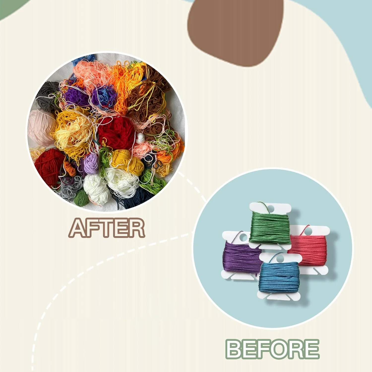 120 عدد ماسوره نخ دندان پلاستیکی، سازمان دهنده نخ گلدوزی سفید برای صنایع دستی خیاطی DIY، نخ پنبه ای کوک متقاطع، نگهدارنده سازمان دهنده نخ