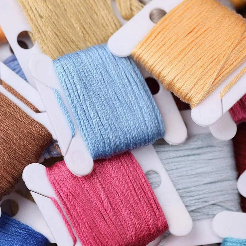 120 عدد قرقره نخ دندان پلاستیکی برای گلدوزی، نخ پنبه، کاردستی، خیاطی و نگهداری، سفید