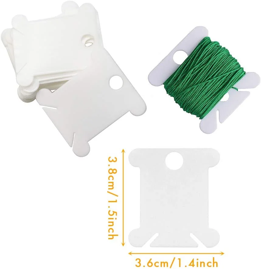 120 عدد قرقره نخ دندان پلاستیکی برای گلدوزی، نخ پنبه، کاردستی، خیاطی و نگهداری، سفید