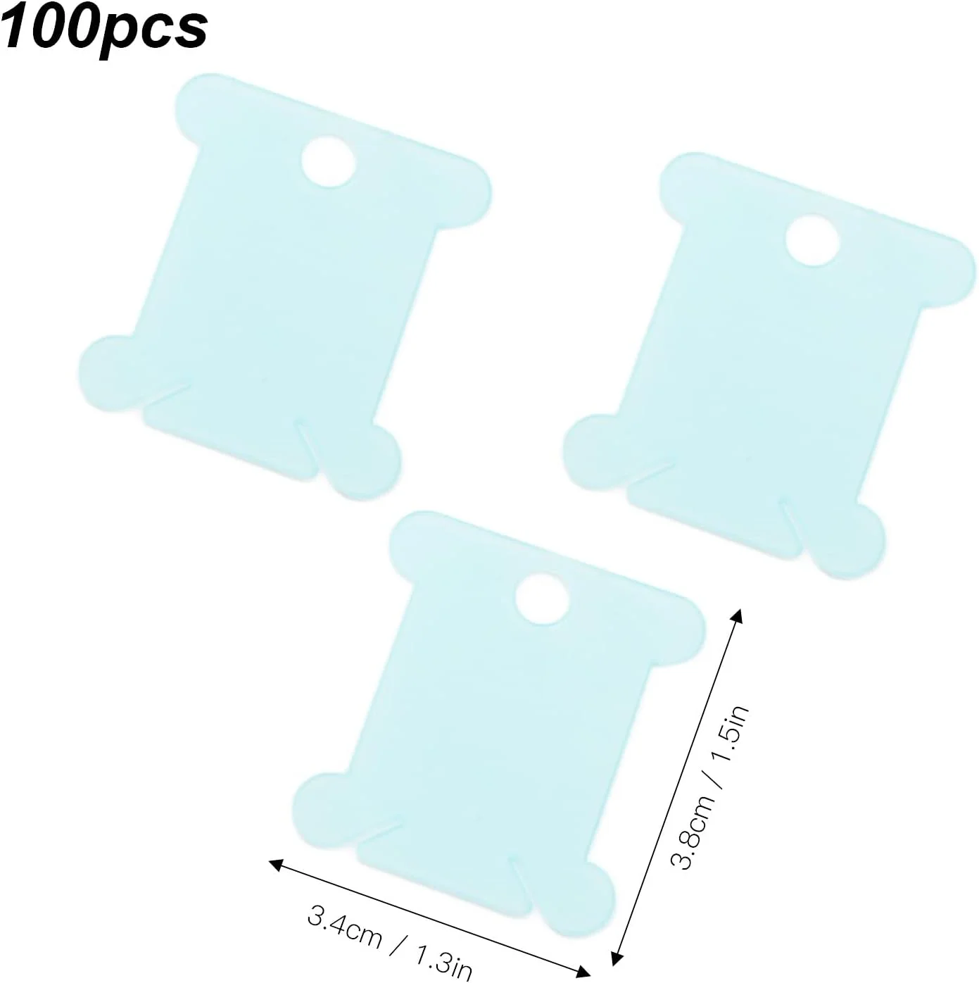 کارت نخ دندان پلاستیکی، 100 عدد قرقره نخ دندان، نگهدارنده نخ گلدوزی برای مرتب سازی نخ گلدوزی، 3.3x3.8 سانتی متر
