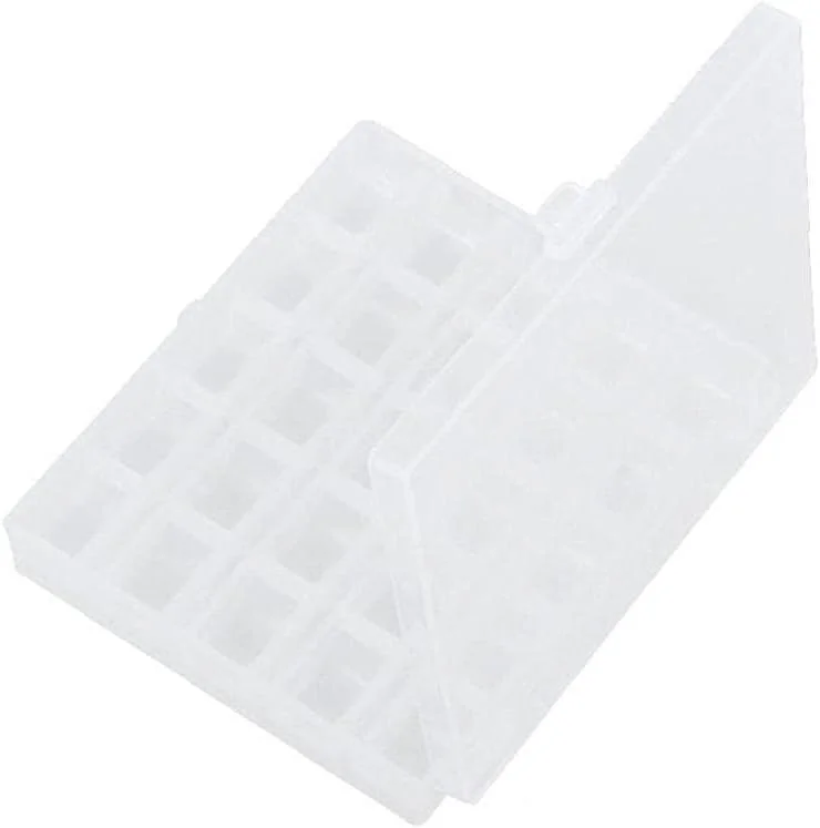 25 ماسوره پلاستیکی شفاف چرخ خیاطی با جعبه نگهداری نخ، مناسب لوازم جانبی خیاطی خانگی و ابزار خیاطی