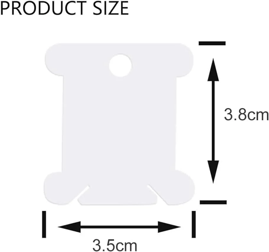 100 عدد قرقره نخ دندان پلاستیکی برای نخ پنبه ای، کاردستی، خیاطی، نگهداری، قرقره نخ گلدوزی، رنگارنگ (3.5 x 3.8 سانتی متر)