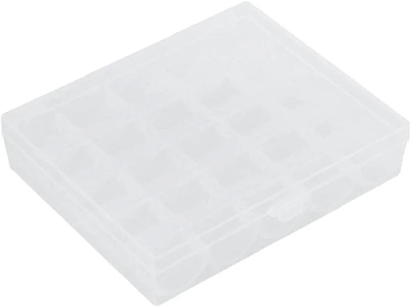 25 ماسوره پلاستیکی شفاف چرخ خیاطی با جعبه نگهداری نخ، مناسب لوازم جانبی خیاطی خانگی و ابزار خیاطی