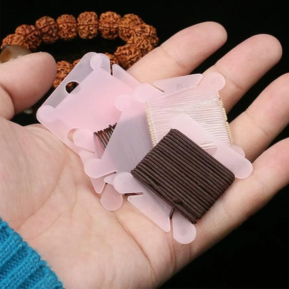 100 عدد قرقره نخ دندان پلاستیکی برای نخ پنبه ای، کاردستی، خیاطی، نگهداری، قرقره نخ گلدوزی، رنگارنگ (3.5 x 3.8 سانتی متر)