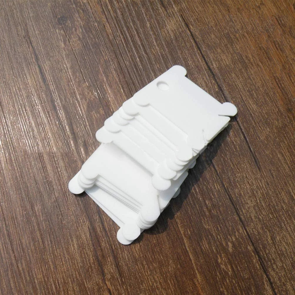 ماسوره های پلاستیکی نخ دندان برای نخ پنبه ای گلدوزی کوک متقاطع، صنایع دستی، خیاطی، ذخیره سازی، سفید، 200 عدد