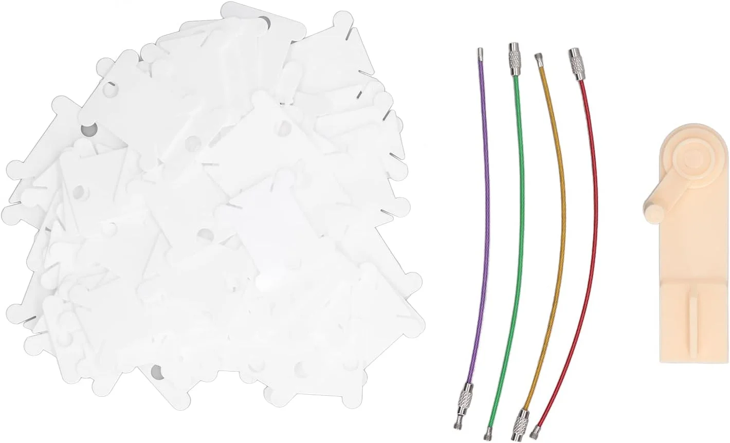 100 عدد ماسوره نخ دندان پلاستیکی، لوازم خیاطی ماسوره، ماسوره های گلدوزی با قرقره پیچ دستی، کاردستی های DIY (سفید)