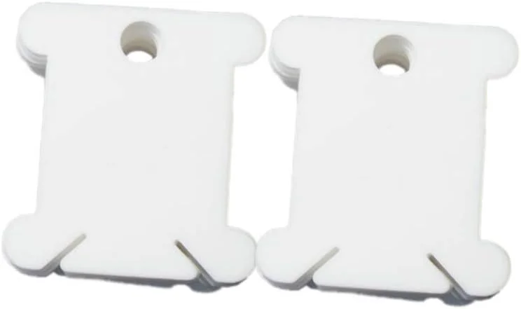 100 عدد قرقره نخ دندان پلاستیکی برای سازماندهی نخ کوک صلیبی، کارت نخ گلدوزی، نگهداری لوازم خیاطی برای خیاطی و صنایع دستی DIY (سفید)