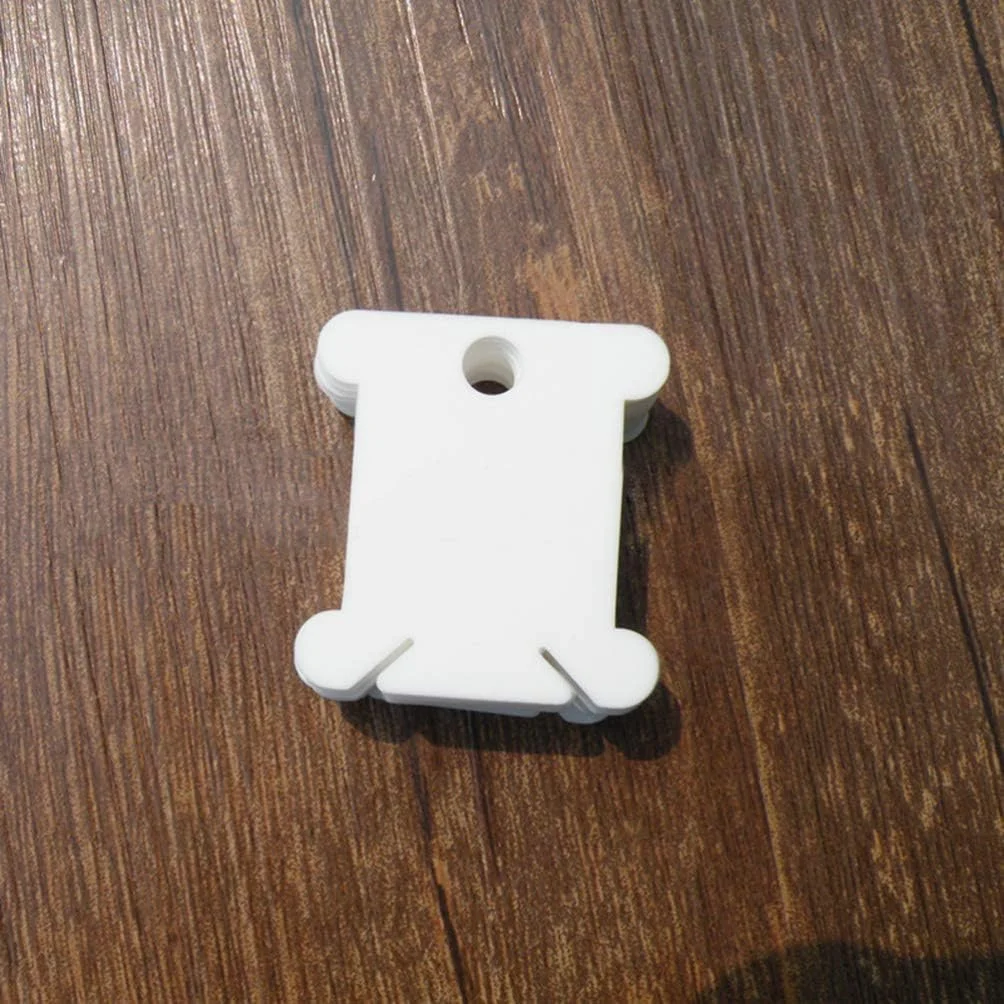 100 عدد قرقره نخ دندان پلاستیکی برای سازماندهی نخ کوک صلیبی، کارت نخ گلدوزی، نگهداری لوازم خیاطی برای خیاطی و صنایع دستی DIY (سفید)