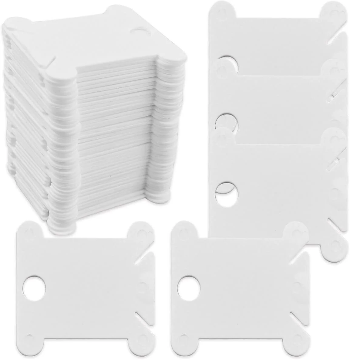 120 عدد ماسوره نخ دندان پلاستیکی برای نخ دوزی، نخ پنبه ای گلدوزی، نخ های کوک، کاردستی، خیاطی، نگهداری، سازمان دهنده نخ، کارت های گلدوزی DIY (سفید)