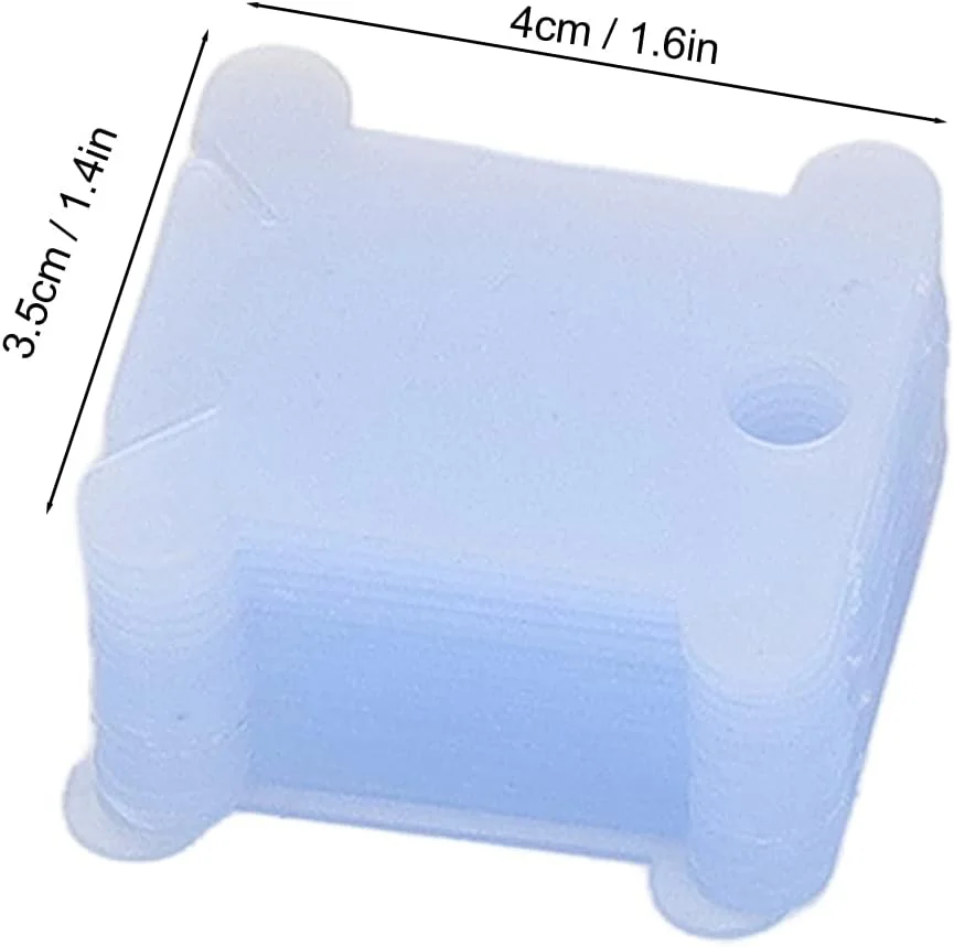 100 عدد ماسوره نخ دندان پلاستیکی، لوازم خیاطی ماسوره، ماسوره های گلدوزی با قرقره پیچ دستی صنایع دستی DIY (آبی)
