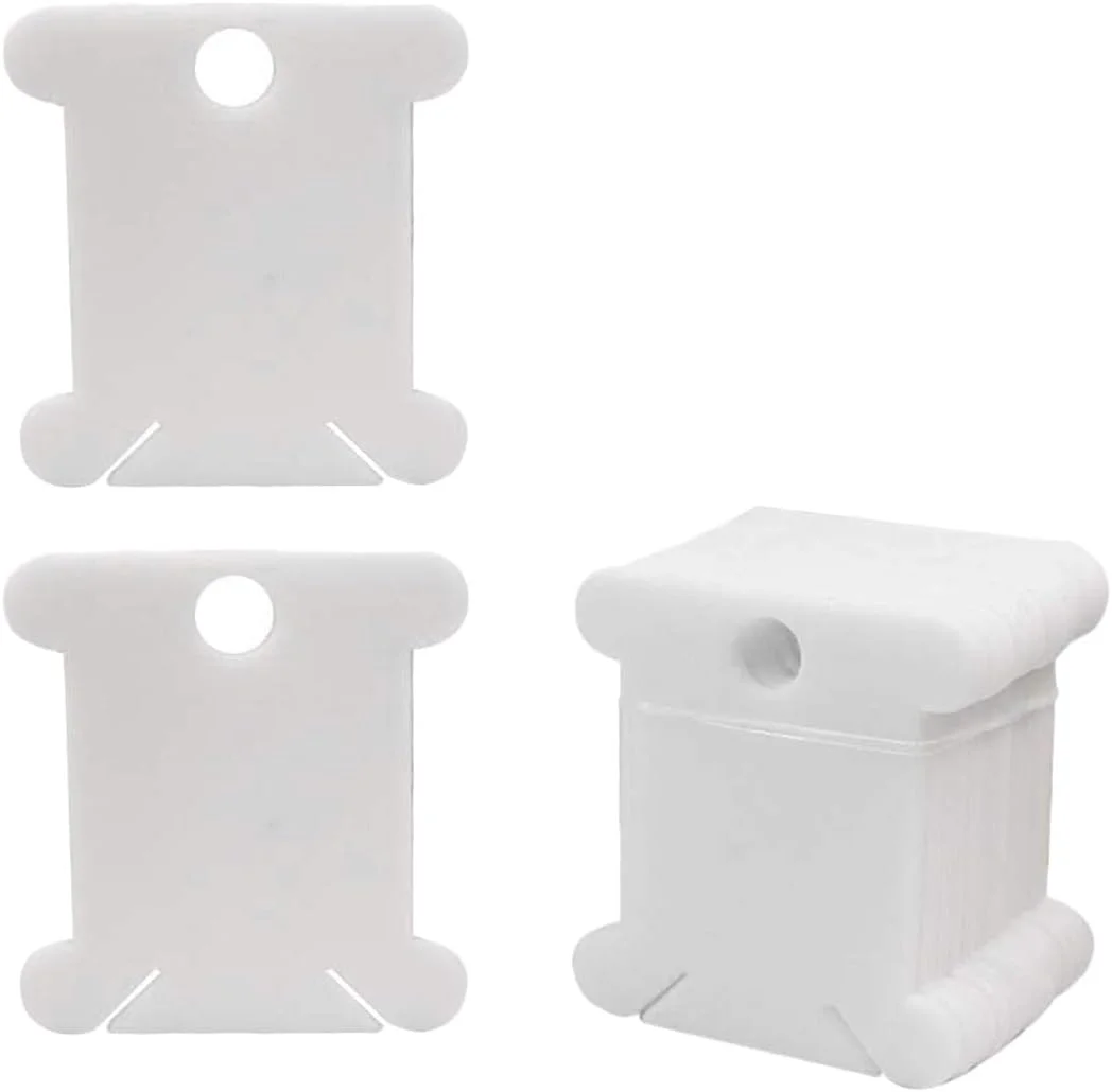 بوبین های نخ دندان پلاستیکی، 100 عدد کارت نخ گلدوزی، نخ دوزی متقاطع و سازمان دهنده نخ برای خیاطی و نگهداری DIY