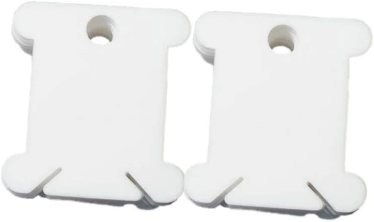 100 عدد قرقره نخ دندان پلاستیکی، کارت نخ گلدوزی، سازمان دهنده نخ قرقره کوک متقاطع، لوازم نگهداری خیاطی DIY (سفید)