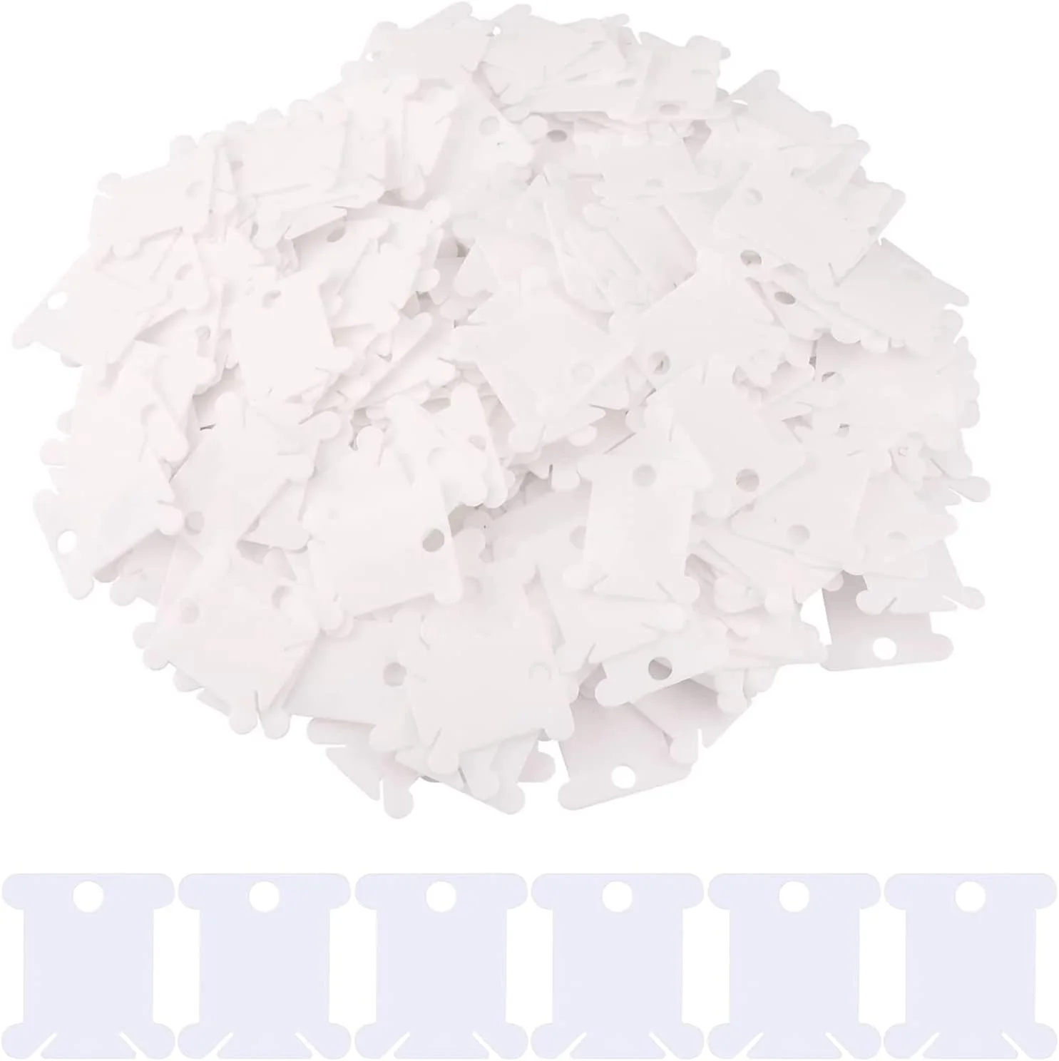 50 عدد قرقره نخ دندان پلاستیکی، کارت نخ دندان پلاستیکی، قرقره نخ گلدوزی، سازمان دهنده قرقره نخ دندان، کارت نخ با سیم پیچ نخ دندان برای صنایع دستی گلدوزی DIY ذخیره سازی نخ خیاطی (سفید)