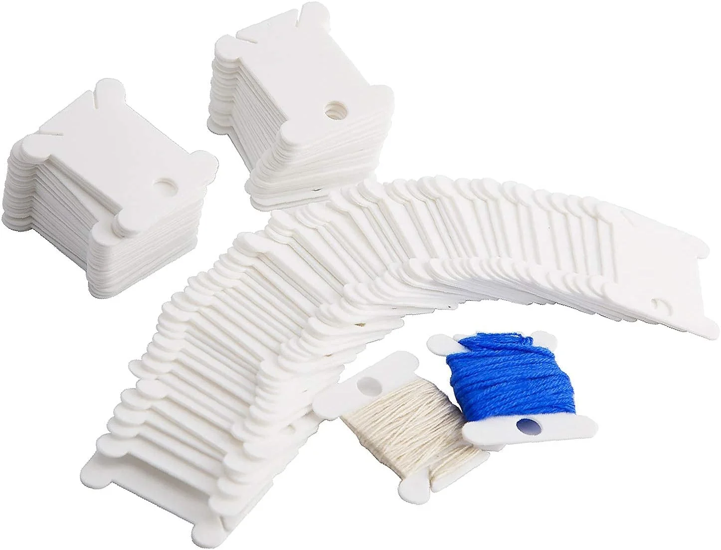 200 عدد ماسوره نخ دندان پلاستیکی نخ پنبه ای گلدوزی کوک صلیبی صنایع دستی ماسوره پلاستیکی خیاطی DIY برای نگهداری نخ پنبه ای خیاطی