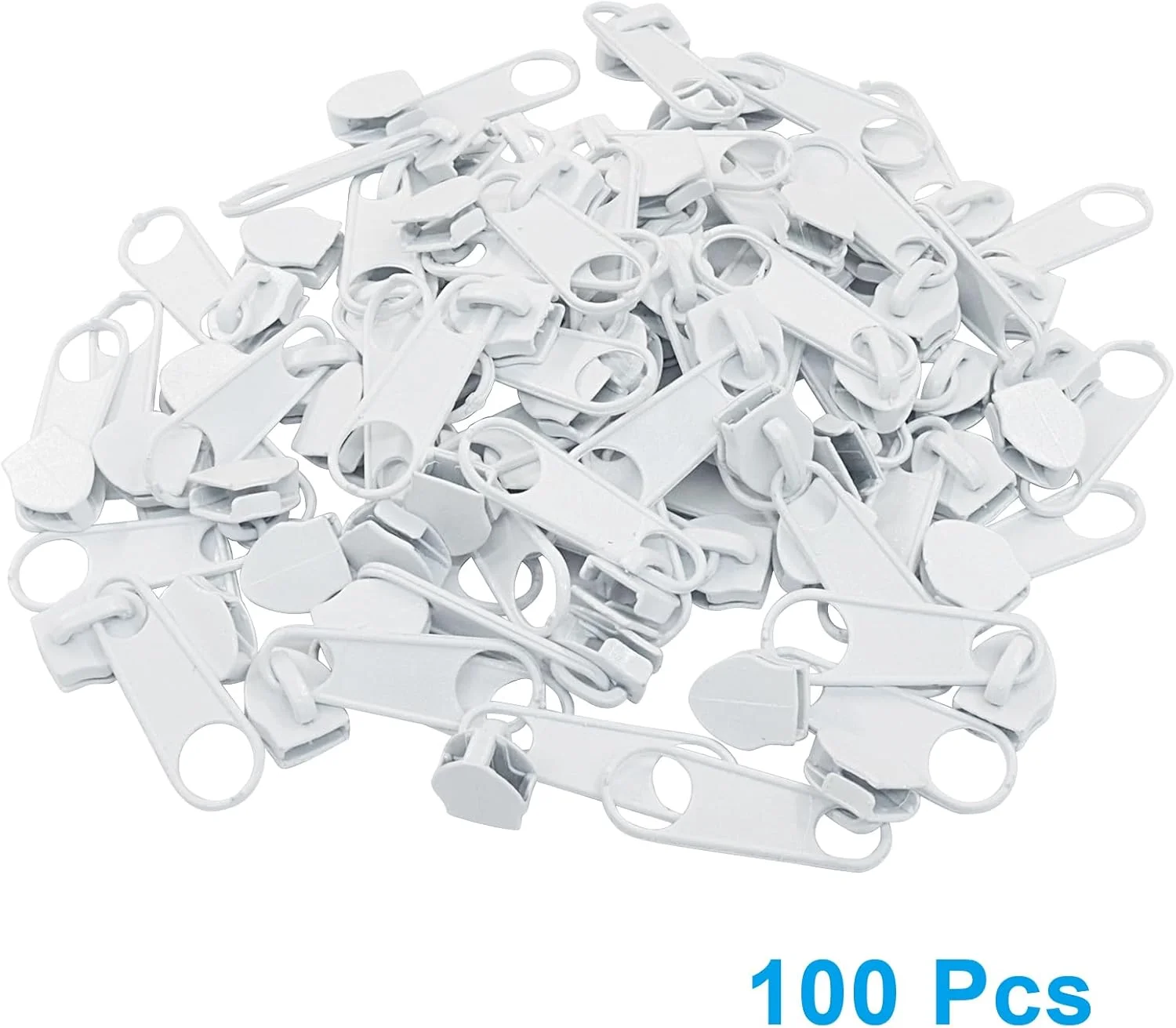 Piutouyar بسته 100 عددی سرزیپ شماره 5 جایگزین، سرزیپ های سفید عمده برای کیت های تعمیر زیپ های نایلونی برای چمدان، ژاکت، کیف پول و کیف