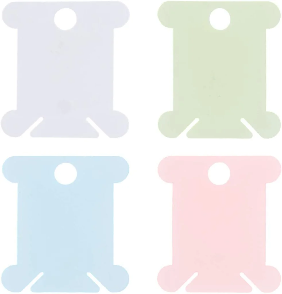 400 عدد قرقره نخ دندان پلاستیکی، کارت های نخ گلدوزی، قرقره نخ بخیه متقاطع، سازمان دهنده نخ، کاردستی، ذخیره سازی خیاطی DIY (آبی سبز صورتی شفاف)