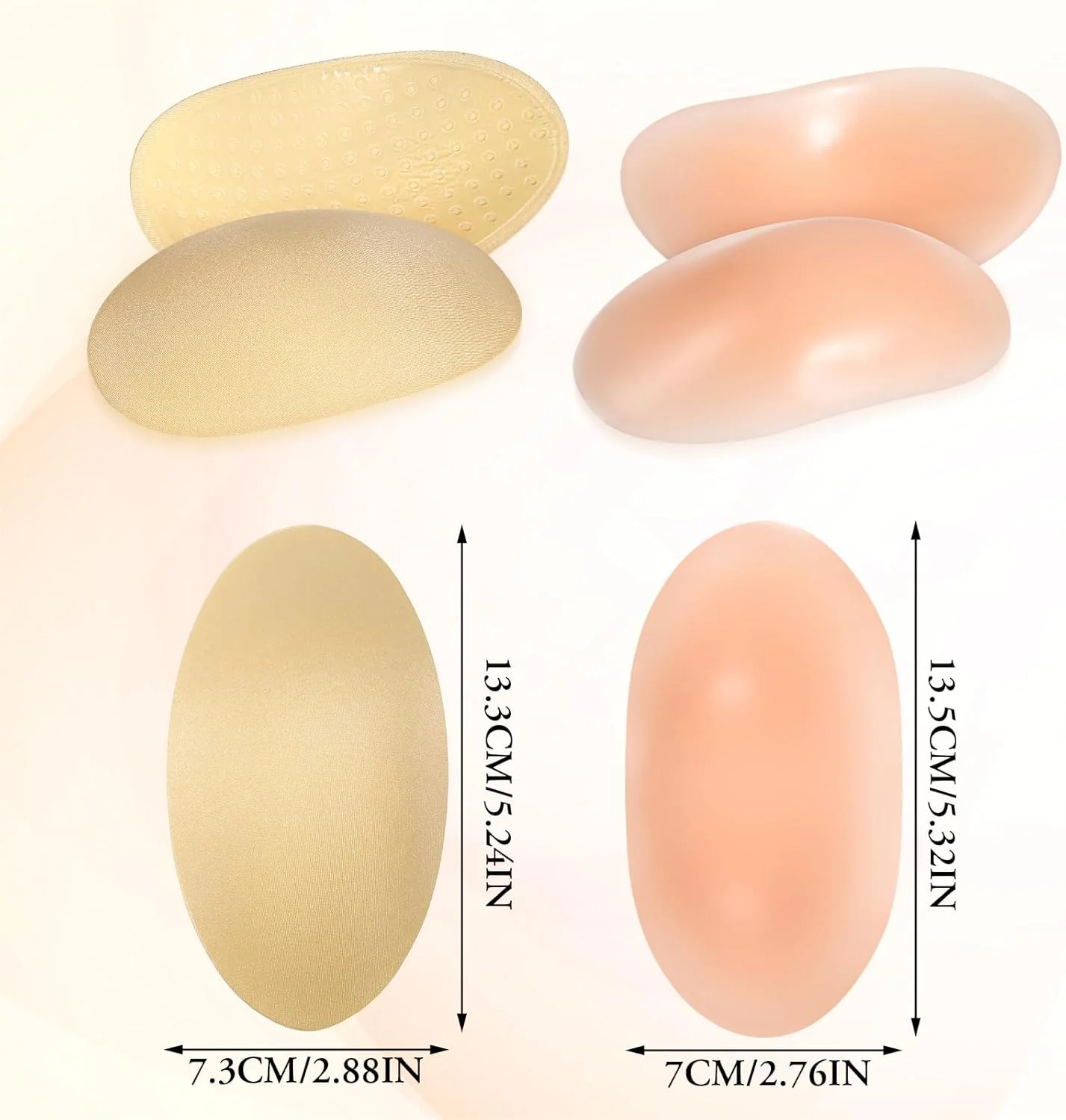 پدهای شانه ای پیریو برای لباس زنانه، 4 جفت پد شانه ای سیلیکونی نرم، ضد لغزش، نامرئی و قابل استفاده مجدد، تقویت کننده شانه