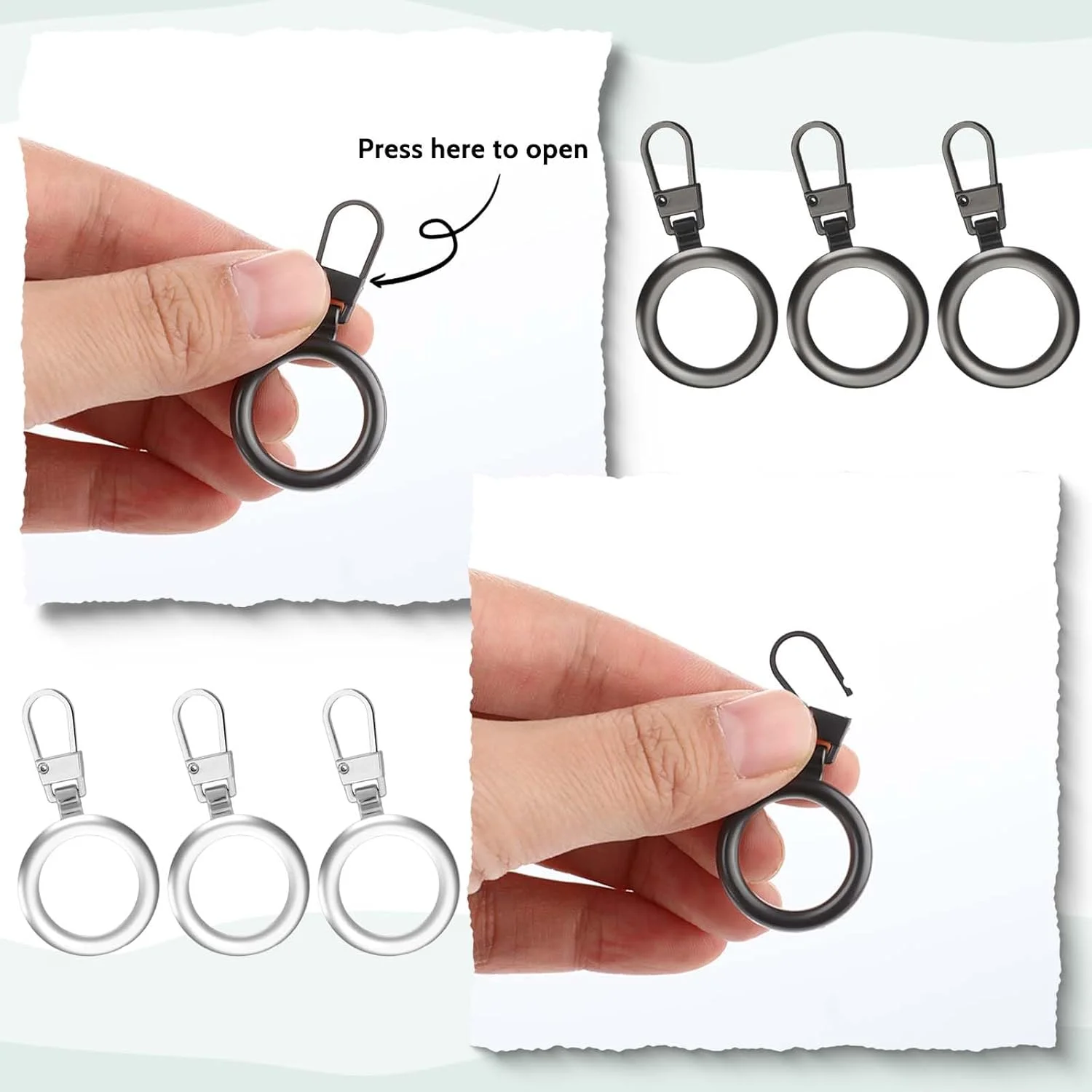 پیریو 6 عدد جایگزین سرزیپ، جایگزینی زیپ شکسته، زبانه های سرزیپ جداشدنی، کشویی جایگزین زیپ، سرزیپ برای چکمه، کیف پول، چمدان، لباس، کت، ژاکت، کوله پشتی