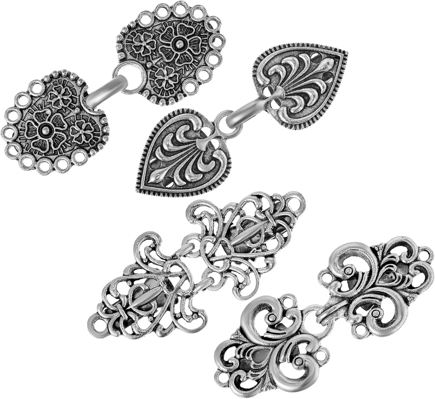 ست گیره های سینه بند لباس مجلسی Piriuuo - 4 عدد گیره شال برای لباس، پیراهن، روسری، ژاکت کش باف پشمی و سفت کننده کمر، فولاد آلیاژی