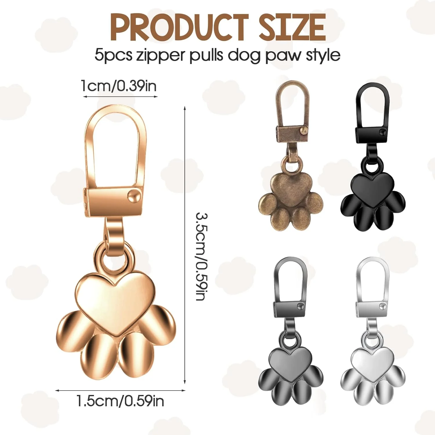 پیرییوو 5 عدد سرزیپ طرح پنجه سگ، آویز زیپ، جایگزین سرزیپ، جاکلیدی رد پای سگ، زبانه زیپ، آویزهای زیپ برای ساخت جواهرات، کیف و صنایع دستی پیرییوو 5 عدد سرزیپ طرح پنجه سگ، آویز زیپ، جایگزین سرزیپ، جاکلیدی رد پای سگ، زبانه زیپ، آویزهای زیپ برای ساخت جواهرات، کیف و صنایع دستی