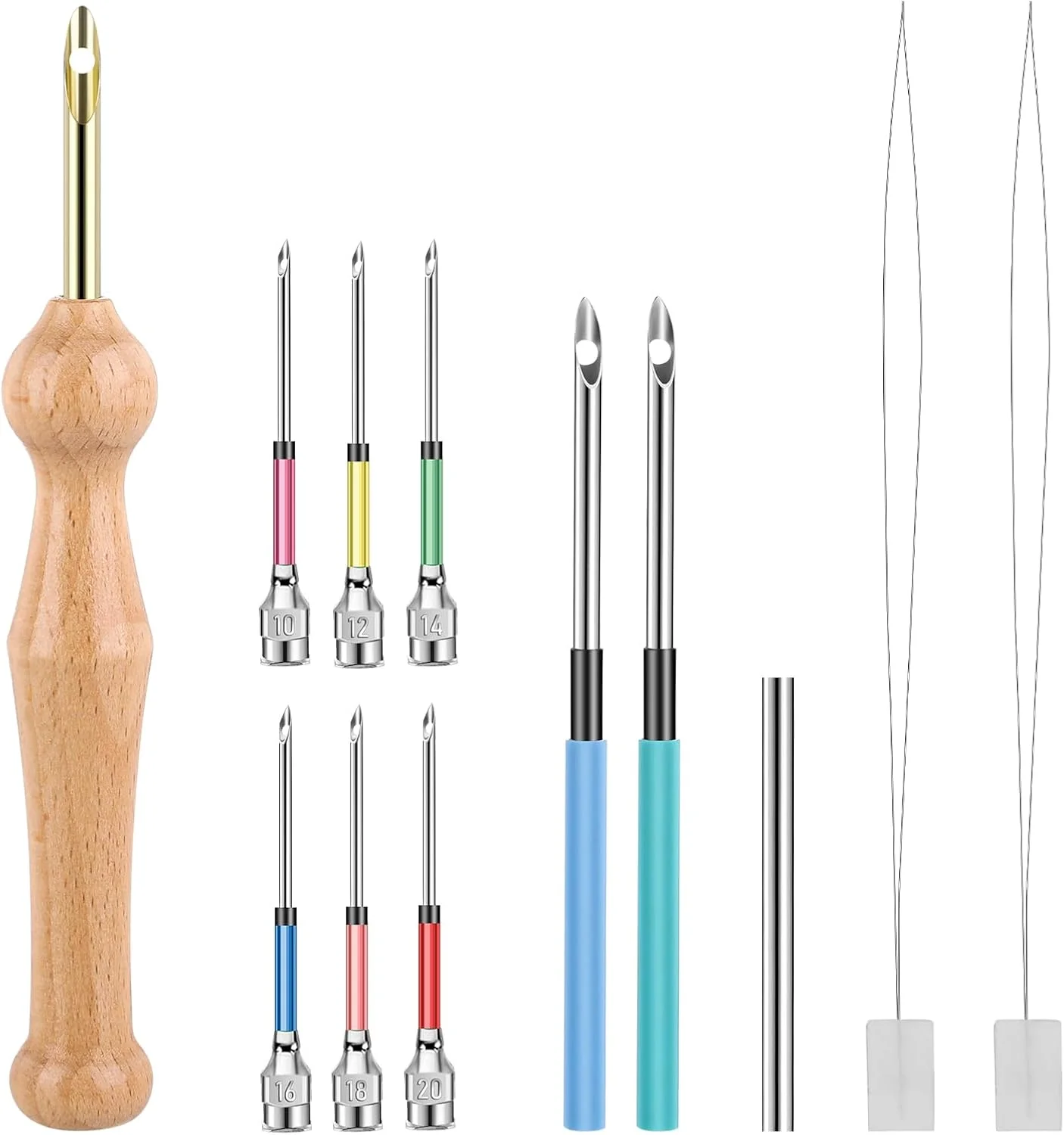 ست سوزن پانچ پیریوئو 12 عددی، ست گلدوزی پانچ با ابزار سوزن پانچ با 6 سایز سری سوزن، ابزار سوزن پانچ خیاطی برای مبتدیان بزرگسال، نخ دندان، کوک متقاطع، کاردستی DIY