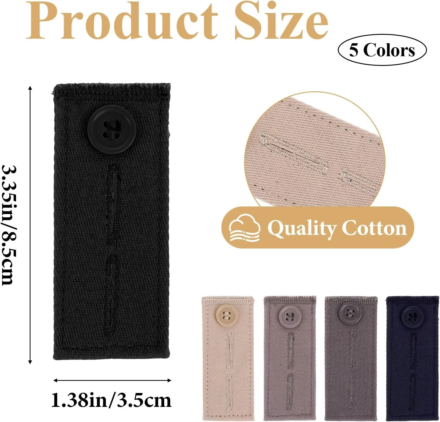 پیریوئو 5 عدد افزایش دهنده کمر شلوار بارداری، افزایش دهنده دکمه شلوار قابل تنظیم، افزایش دهنده کمر برای زنان و مردان، افزایش دهنده دکمه کمربند برای شلوار جین