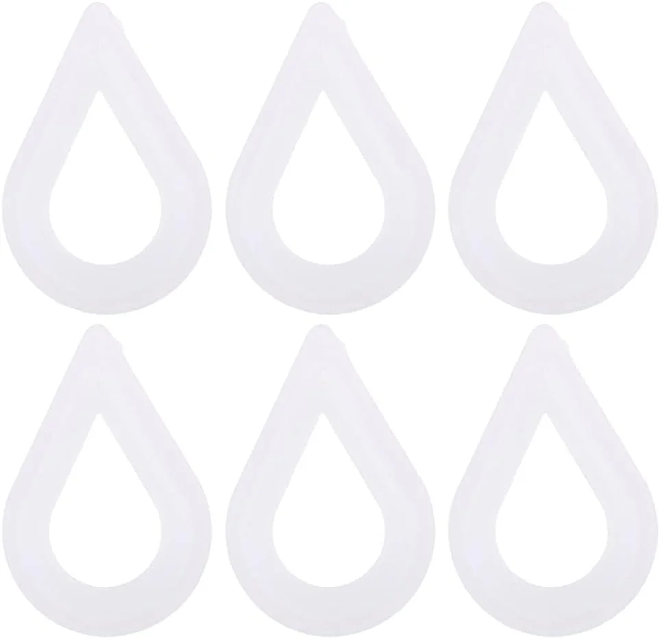 6 عدد انگشتانه پلاستیکی سفید 8 میلی متری قایق، مناسب برای انتهای طناب های نایلونی کدینگ/2180