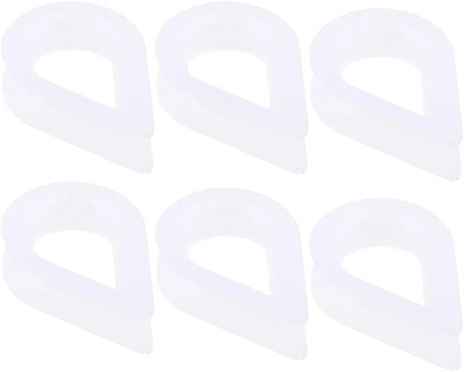 6 عدد انگشتانه پلاستیکی سفید 8 میلی متری قایق، مناسب برای انتهای طناب های نایلونی کدینگ/2180