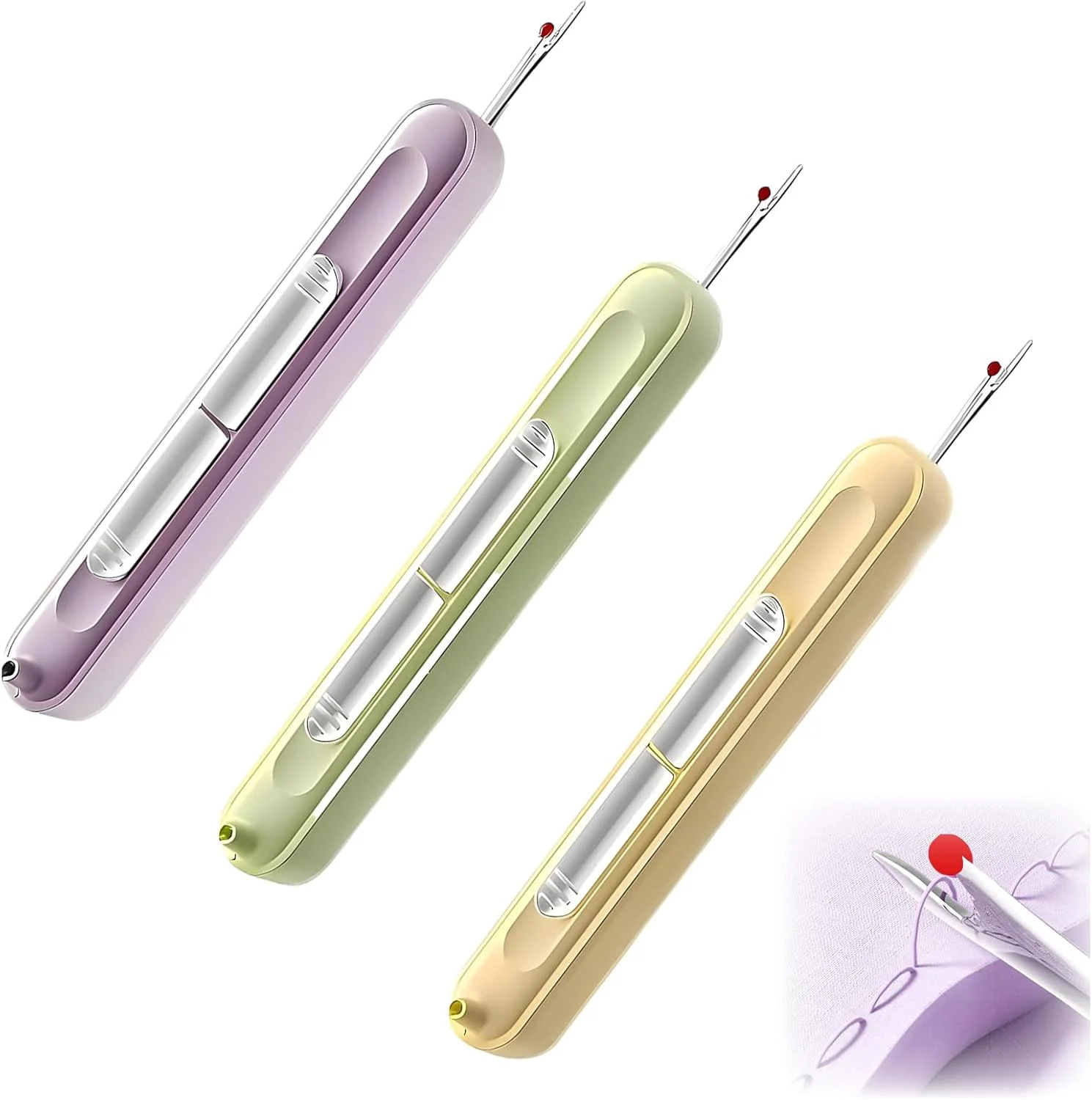 نخ‌کش سوزن 3 عددی 2 در 1، نخ‌کشی و دوخت سریع، نخ‌کش سوزن، نخ دوخت قابل حمل، نخ‌کش دستی، نخ‌کش سوزن برای گلدوزی