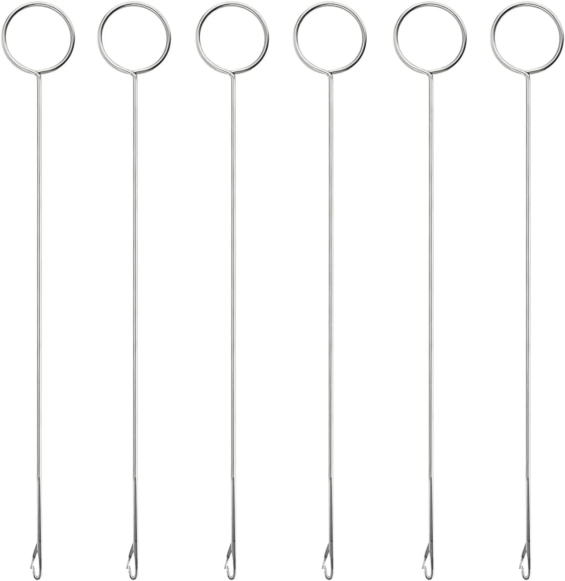 ابزار خیاطی 6 عددی برای برگرداندن حلقه، قلاب برگرداننده حلقه، ابزار خیاطی برای کمربندهای پارچه ای، نوارها، بندها، نخ کش حلقه، ابزار بند کشی، لوازم جانبی DIY، ست برگرداننده لوله پارچه ای، قلاب سوزنی فولادی با قفل برای بافندگی
