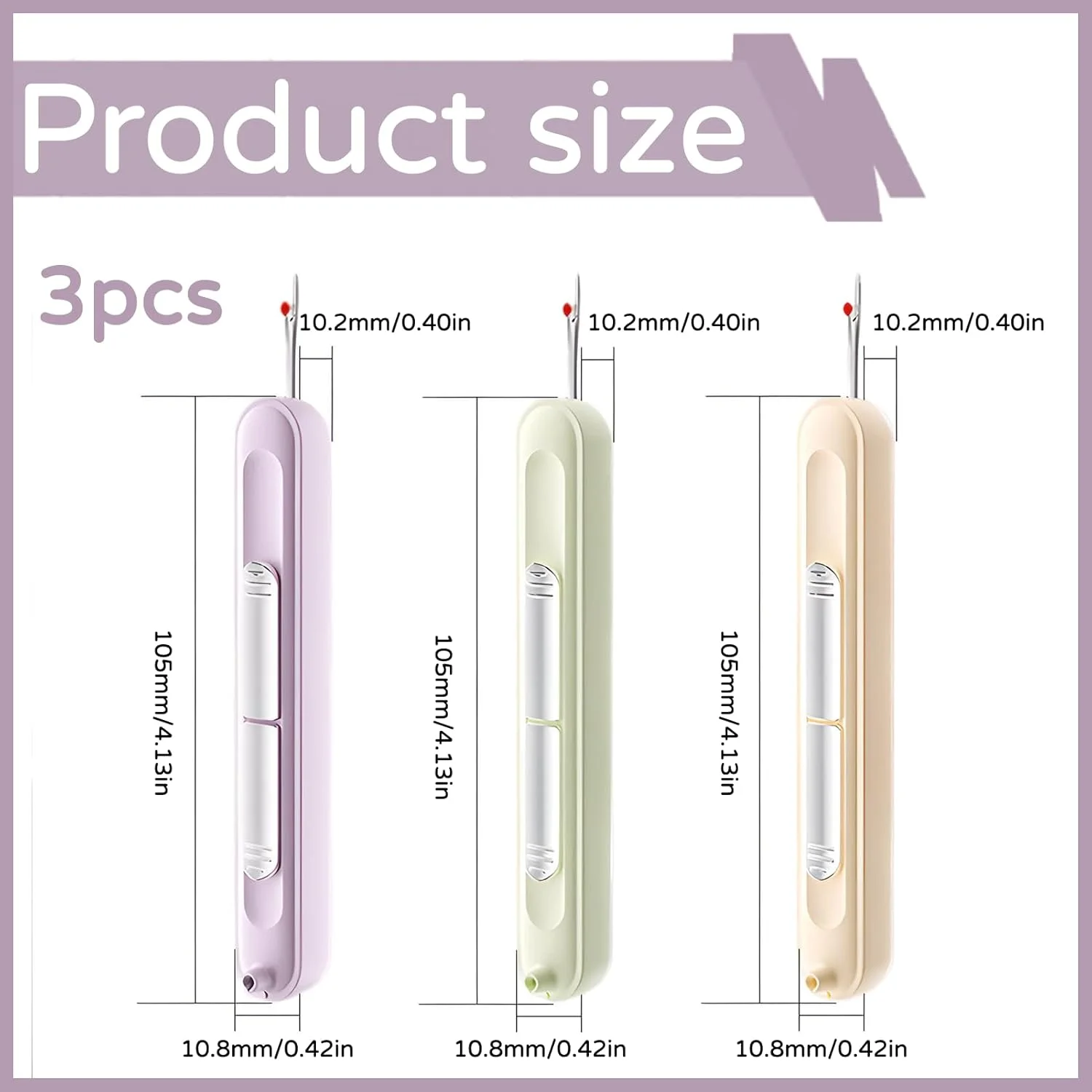 نخ‌کش سوزن 3 عددی 2 در 1، نخ‌کشی و دوخت سریع، نخ‌کش سوزن، نخ دوخت قابل حمل، نخ‌کش دستی، نخ‌کش سوزن برای گلدوزی