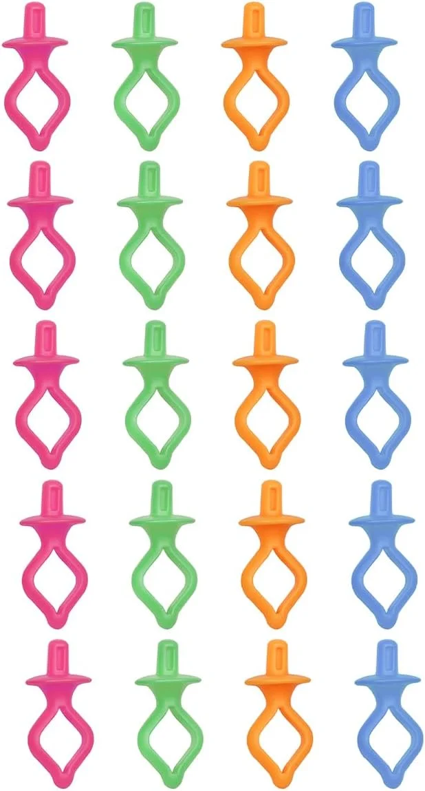 نگهدارنده قرقره نخ خیاطی 20 عددی ایرون، رنگ های تصادفی، گیره قرقره سیلیکونی