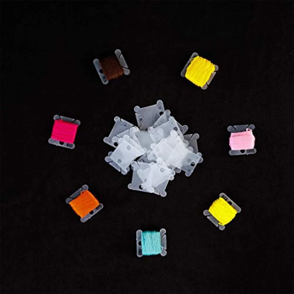 500 عدد ماسوره نخ دندان دوزی پلاستیکی با نخ پیچ برای کاردستی، خیاطی، نگهداری نخ دندان