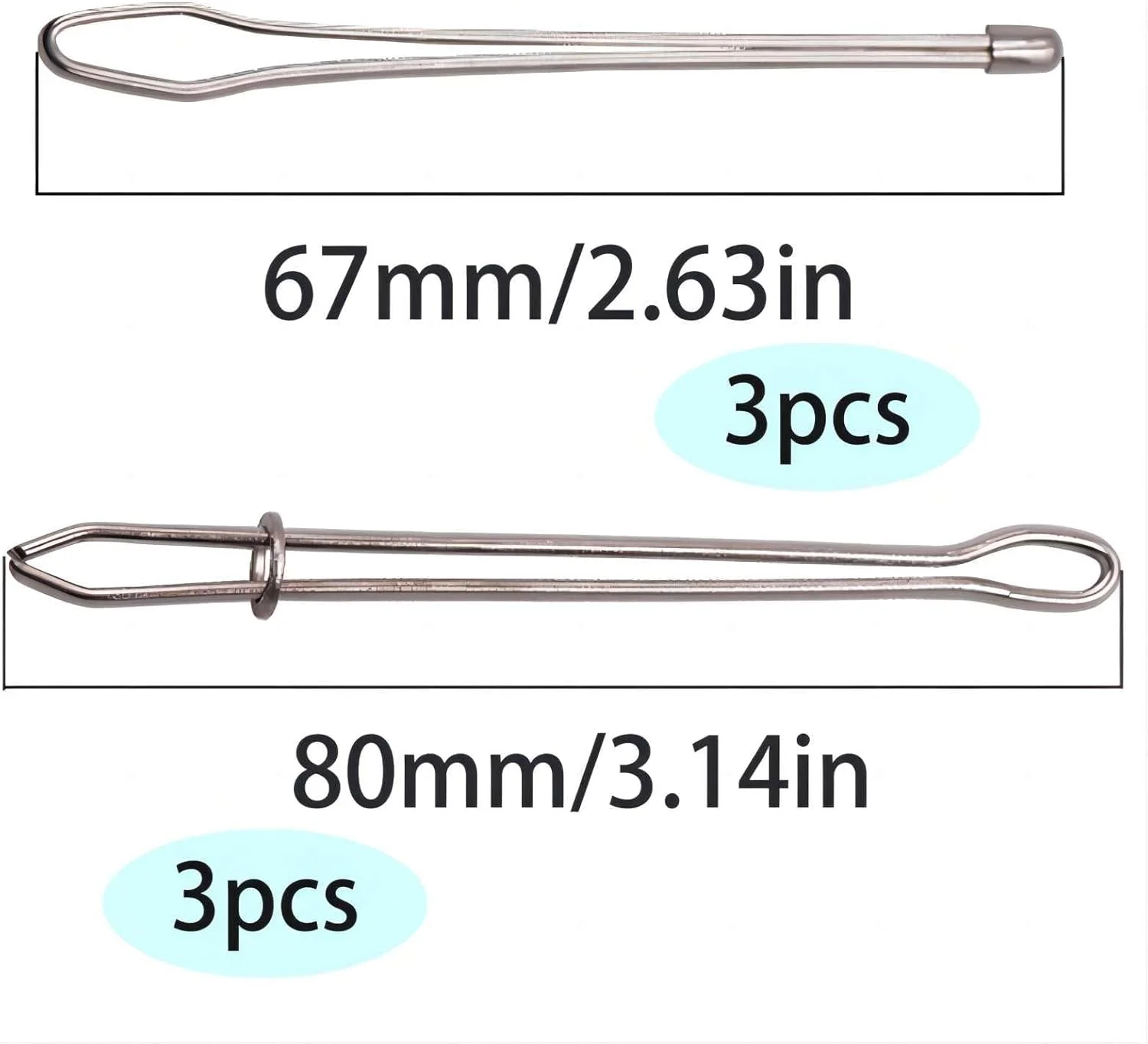 سوزن نخ کن طنابی 6 عددی، سوزن نخ کن، نخ کن، نخ کن، برای مصارف خانگی، DIY (نقره ای)