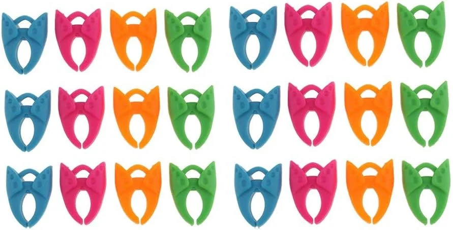 24 عدد گیره رنگارنگ سیلیکونی نگهدارنده ماسوره ابزار خیاطی