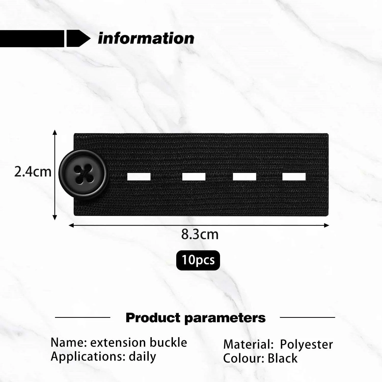 10 عدد سگک کششی الاستیک، افزایش دهنده کمر، سگک افزایش دهنده قابل تنظیم، افزایش دهنده کمر الاستیک، دکمه افزایش دهنده کمر