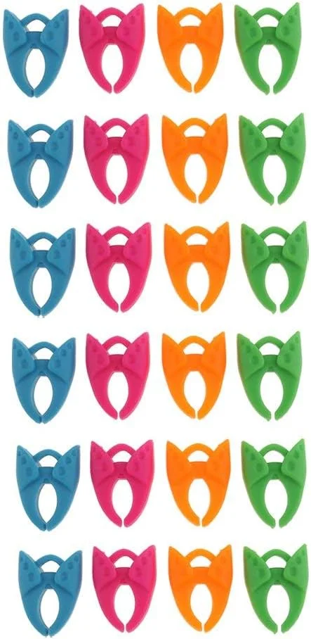 24 عدد گیره نگهدارنده قرقره سیلیکونی رنگارنگ، ابزار خیاطی