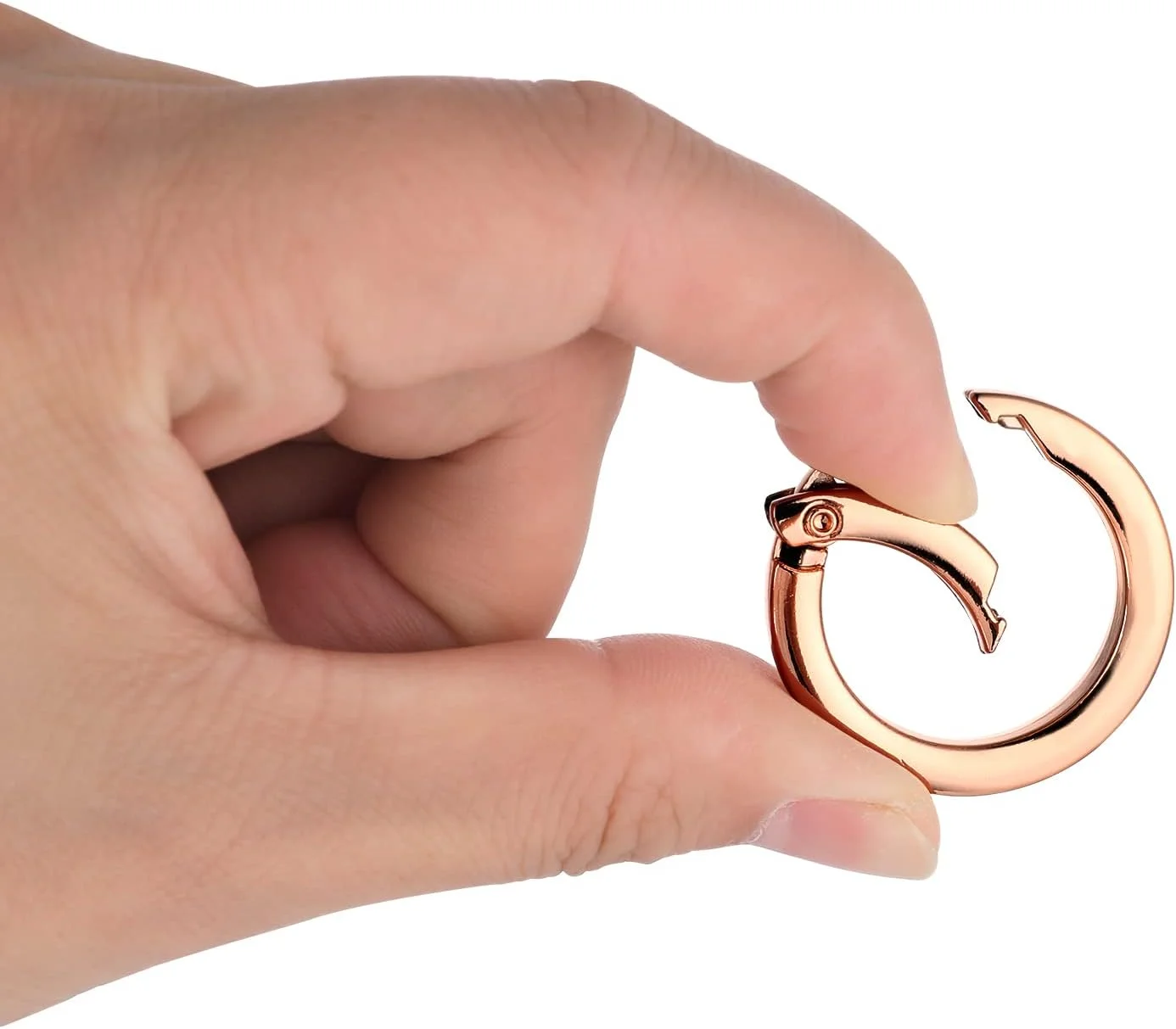 استر، 2 عدد حلقه کلید فنری فلزی با گیره فشاری مدل O برای بند کیف، کارابین گرد طلایی 25 میلی متری، لوازم جانبی DIY برای کمربند، کیف های کراس بادی، صنایع دستی چرمی