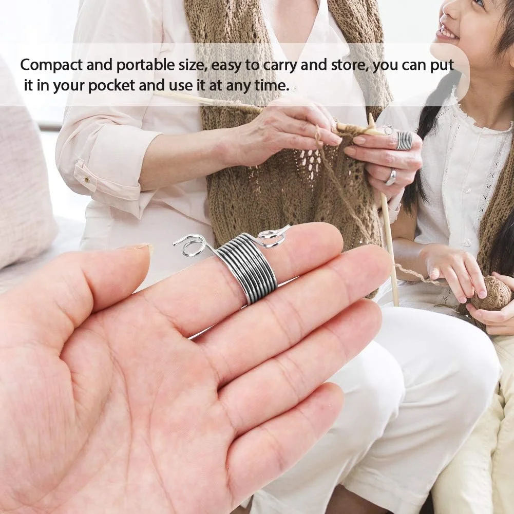 حلقه انگشتی بافتنی استیل ضد زنگ - یک عدد - ابزار خیاطی و بافت