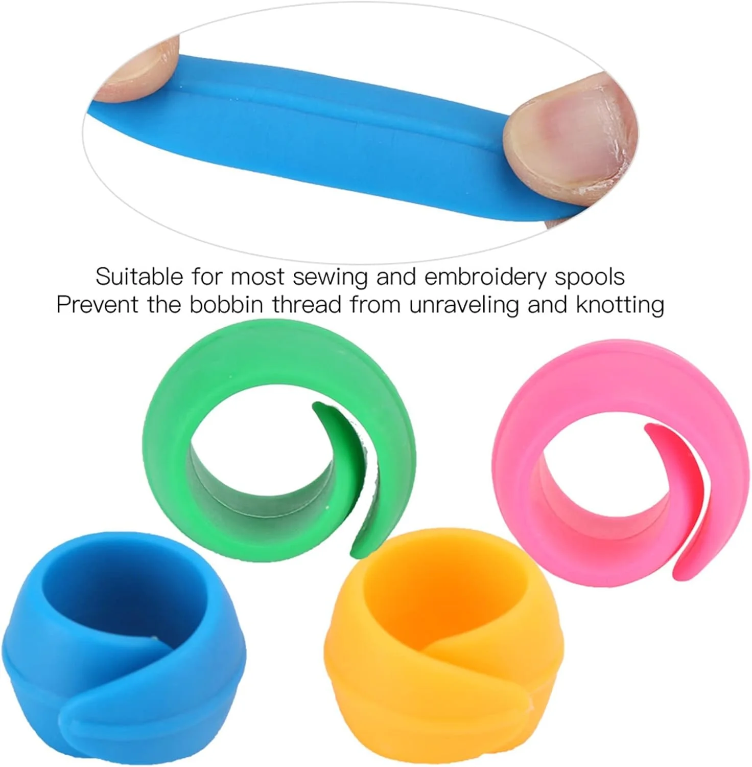 مجموعه 90 عددی گیره نخ قرقره، گیره های نگهدارنده قرقره، گیره نخ، نگهدارنده، نخ قرقره، محافظ قرقره، نگهدارنده قرقره سیلیکونی، نگهدارنده نخ برای خیاطی