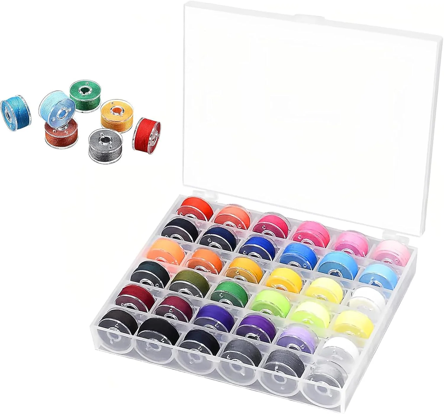 ماسوره چرخ خیاطی PHMING، 36 عدد لوازم جانبی خیاطی در 36 رنگ، جعبه ماسوره، ماسوره چرخ خیاطی با جعبه نگهداری شفاف برای خیاطی، پروژه های DIY ماسوره چرخ خیاطی PHMING، 36 عدد لوازم جانبی خیاطی در 36 رنگ، جعبه ماسوره، ماسوره چرخ خیاطی با جعبه نگهداری شفاف برای خیاطی، پروژه های DIY