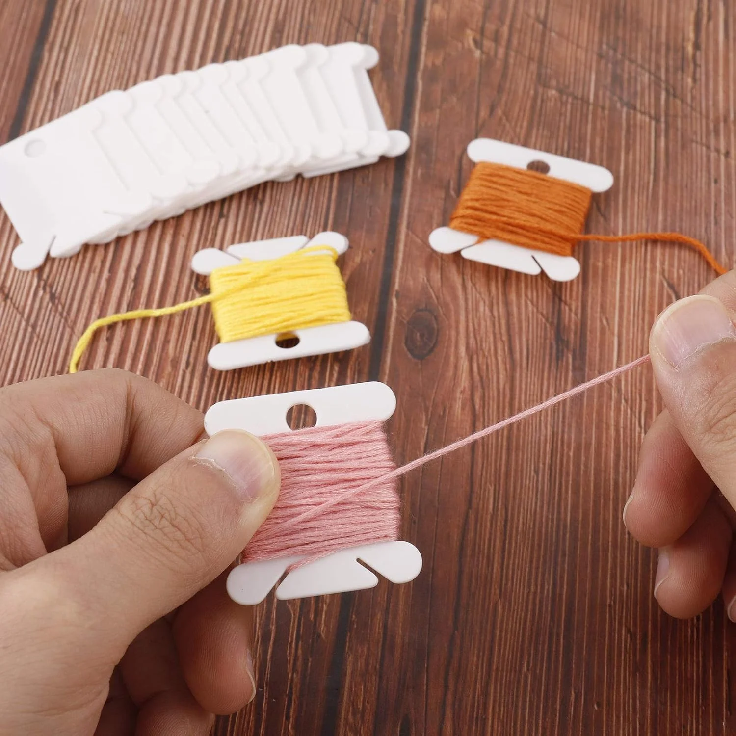 کارت نخ قرقره ابریشمی پلاستیکی Phoetya، بسته 200 عددی کارت نخ گلدوزی کوک متقاطع، نگهدارنده کارت قرقره نخ، سازمان دهنده نخ کوک متقاطع برای نگهداری خیاطی صنایع دستی DIY