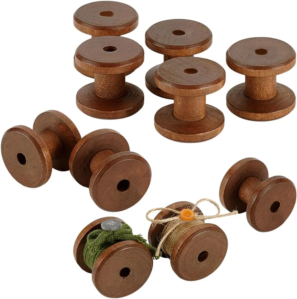 PH PandaHall بسته 10 عددی قرقره چوبی خالی، قرقره های نخ چوبی، قرقره های بافندگی سیم برای گلدوزی، خیاطی، جواهرات، بسته بندی زنجیر، 3.6 x 3.9 سانتی متر PH PandaHall بسته 10 عددی قرقره چوبی خالی، قرقره های نخ چوبی، قرقره های بافندگی سیم برای گلدوزی، خیاطی، جواهرات، بسته بندی زنجیر، 3.6 x 3.9 سانتی متر