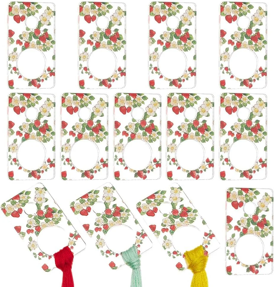 PH PandaHall بسته 10 عددی نگهدارنده نخ دندان اکریلیک طرح توت فرنگی، سازمان دهنده نخ گلدوزی مستطیلی طرح توت فرنگی، قرقره نخ دندان برای نگهداری نخ گلدوزی و کوک ضربدری، 2.7 × 4.8 سانتی متر PH PandaHall بسته 10 عددی نگهدارنده نخ دندان اکریلیک طرح توت فرنگی، سازمان دهنده نخ گلدوزی مستطیلی طرح توت فرنگی، قرقره نخ دندان برای نگهداری نخ گلدوزی و کوک ضربدری، 2.7 × 4.8 سانتی متر