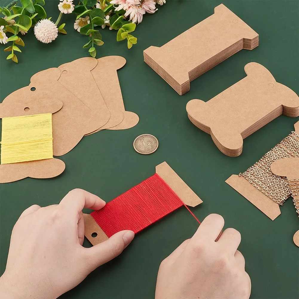 PH PandaHall بسته 80 عددی ارگانایزر نگهداری روبان، 2 مدل قرقره مقوایی روبان، قرقره نخ، قرقره نخ دندان کرافت، قرقره تخت برای نگهداری نخ پنبه ای خیاطی