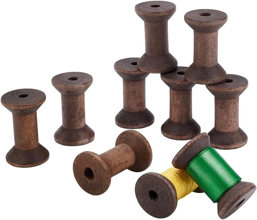 PH PandaHall بسته 10 عددی قرقره چوبی قدیمی، قرقره گلدوزی چوبی برای خیاطی، روبان چوبی برای بافندگی، نخ های نساجی برای گلدوزی و خیاطی، صنایع دستی هنری رنگ قهوه ای 5 سانتی متر PH PandaHall بسته 10 عددی قرقره چوبی قدیمی، قرقره گلدوزی چوبی برای خیاطی، روبان چوبی برای بافندگی، نخ های نساجی برای گلدوزی و خیاطی، صنایع دستی هنری رنگ قهوه ای 5 سانتی متر