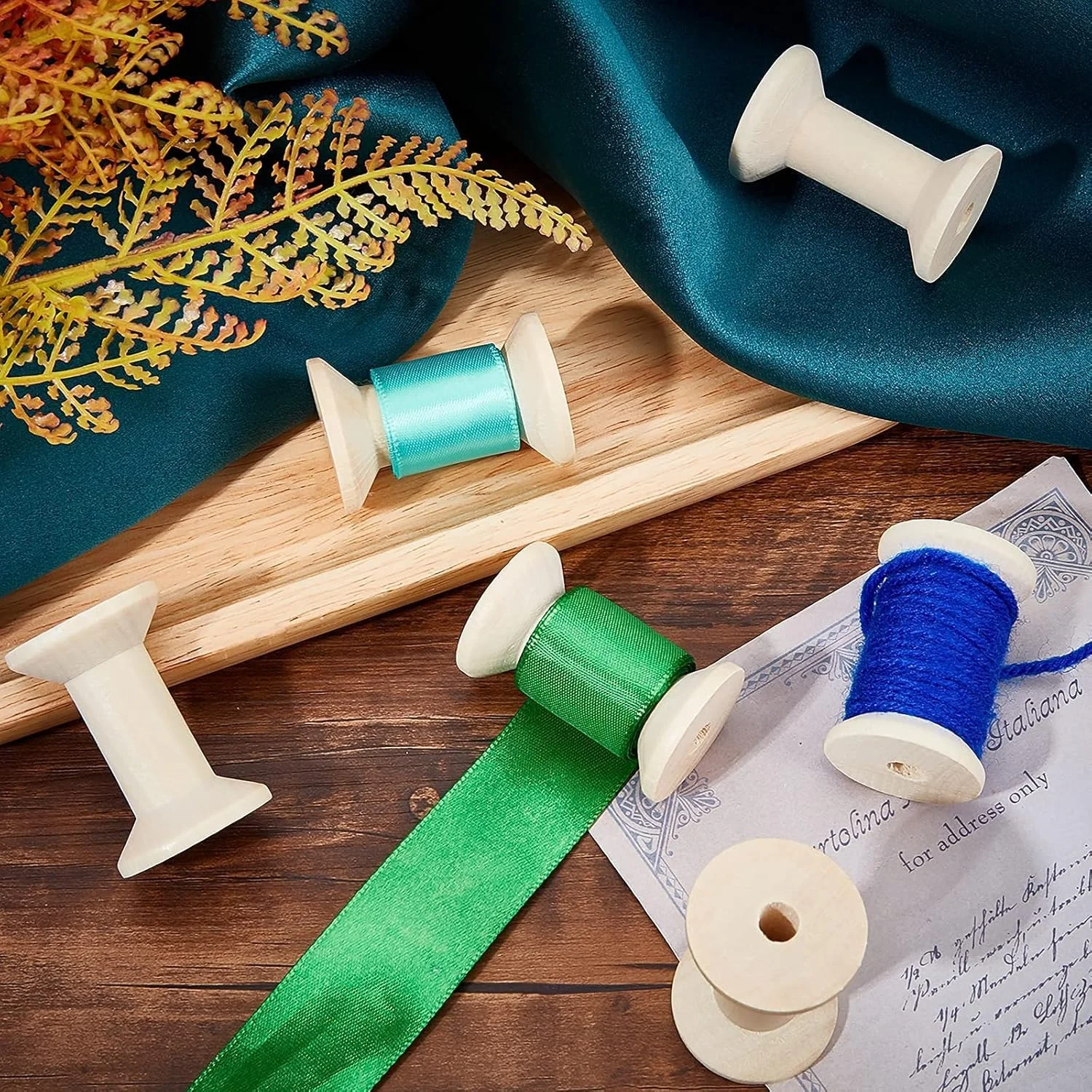 PH PandaHall 30 عدد ماسوره چوبی 4.7 سانتی متری، ماسوره های خالی پرداخت نشده، ماسوره های بافندگی، ماسوره های نخ خالی چوبی برای نخ گلدوزی، روبان پوم، صنایع دستی و خیاطی